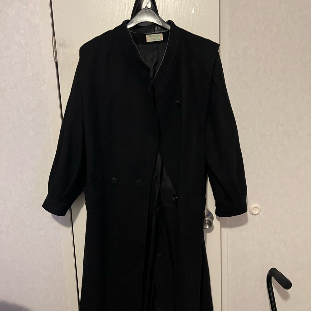Fashion by Jill wool coat with leather collar Size large